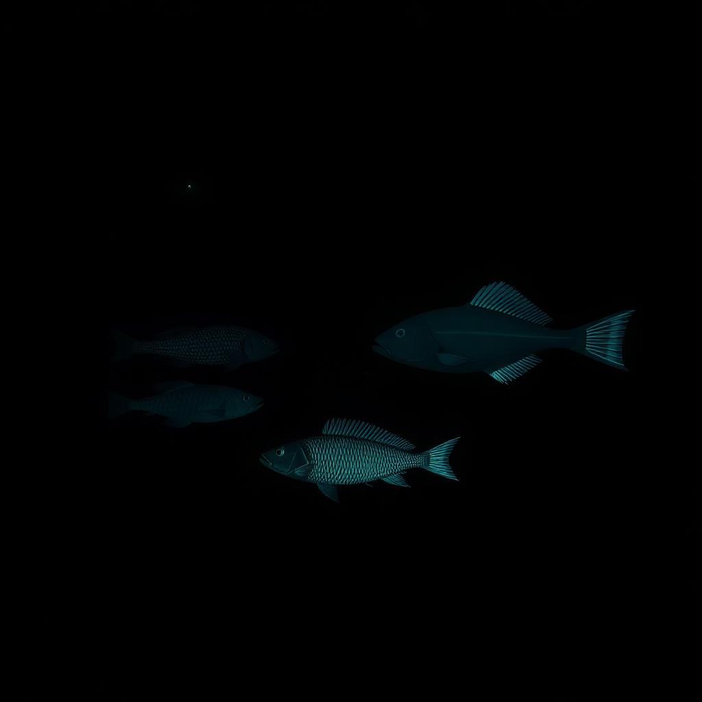 Deep-sea fish community illustration
