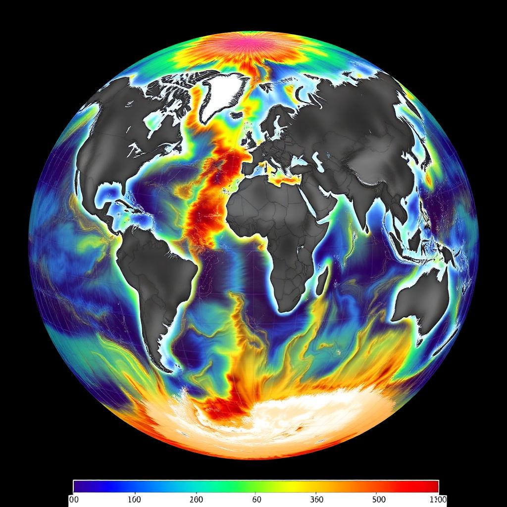 Bathymetric visualization of ocean floor
