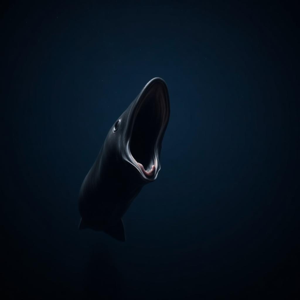 Long, thin deep-sea eel with large jaws